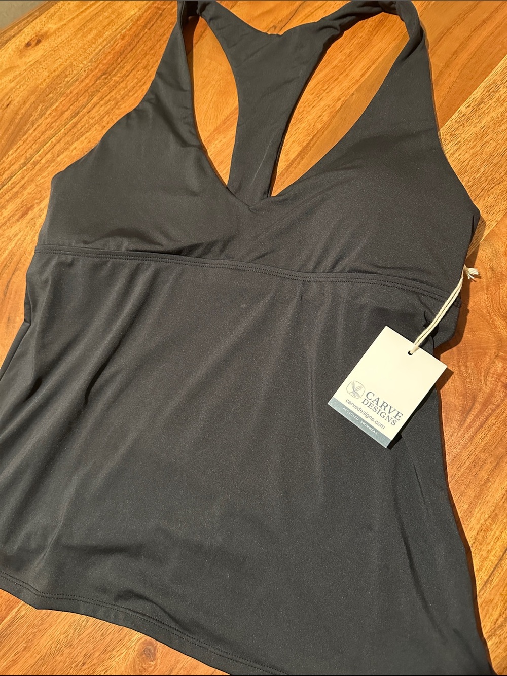 Carve Designs Black Racerback Athletic Tankini/Swim Top size Xl